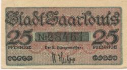 Saarlouis - Stadt - 1.2.1920 - 25 Pfennig