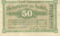 Salzwedel - Stadt - 15.5.1917 - 31.12.1920 - 50 Pfennig 