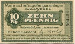 Salzwedel - Mannschafts-Gefangenenlager - 1.11.1916 - 10 Pfennig
