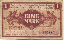 Salzwedel - Mannschafts-Gefangenenlager - 1.11.1916 - 1 Mark