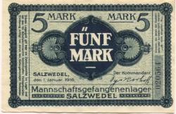 Salzwedel - Mannschafts-Gefangenenlager - 1.11.1916 - 5 Mark