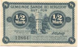 Sande (heute: Hamburg) - Gemeinde - 30.3.1917 - 1/2 Mark