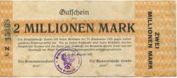 Sande (heute: Hamburg) - Gemeinde - 11.8.1923 - 15.9.1923 - 2 Millionen Mark