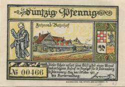 Sankt Andreasberg (heute: Braunlage) - Kurverwaltung - 1.10.1921 - 50 Pfennig
