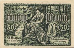 Sankt Blasien - Stadt - 1.7.1920 - 50 Pfennig