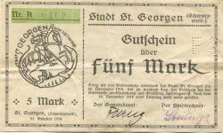 Sankt Georgen - Stadt - 25.10.1918 - ab 20.11.1918 - 5 Mark
