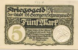 Sankt Georgen - Stadt - 1.11.1918 - 1.2.1919 - 5 Mark