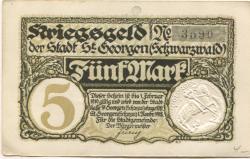 Sankt Georgen - Stadt - 1.11.1918 - 1.2.1919 - 5 Mark