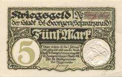 Sankt Georgen - Stadt - 1.11.1918 - 1.2.1919 - 5 Mark
