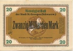 Sankt Georgen - Stadt - 25.10.1923 - 1.12.1923 - 20 Milliarden Mark