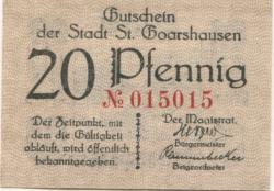 Sankt Goarshausen - Stadt - -- - 20 Pfennig
