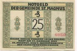 Sankt Magnus (heute: Bremen) - Gemeinde - 9.11.1921 - 31.1.1922 - 25 Pfennig