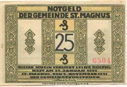 Sankt Magnus (heute: Bremen) - Gemeinde - 9.11.1921 - 31.1.1922 - 25 Pfennig