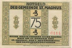 Sankt Magnus (heute: Bremen) - Gemeinde - 9.11.1921 - 31.1.1922 - 75 Pfennig