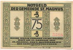 Sankt Magnus (heute: Bremen) - Gemeinde - 9.11.1921 - 31.1.1922 - 75 Pfennig