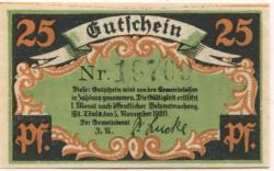 Sankt Tönis (heute: Tönisvorst) - Gemeinde - 5.11.1920 - 25 Pfennig