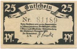 Sankt Tönis (heute: Tönisvorst) - Gemeinde - 5.11.1920 - 25 Pfennig