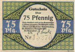 Sankt Tönis (heute: Tönisvorst) - Gemeinde - 5.11.1920 - 75 Pfennig