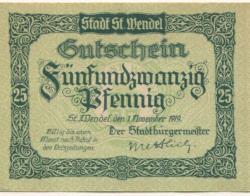Sankt Wendel - Stadt - 1.11.1919 - 25 Pfennig