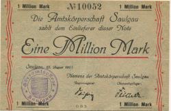 Saulgau - Amtskörperschaft - 27.8.1923 - 1 Million Mark
