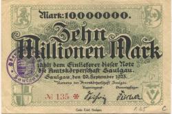Saulgau - Amtskörperschaft - 20.9.1923 - 10 Millionen Mark