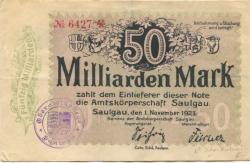 Saulgau - Amtskörperschaft - 1.11.1923 - 50 Milliarden Mark