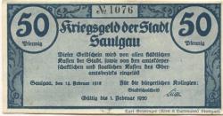 Saulgau - Stadt - 15.2.1918 - 1.2.1920 - 50 Pfennig