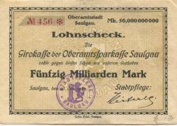 Saulgau - Stadt(pflege) - 26.10.1923 - 50 Milliarden Mark