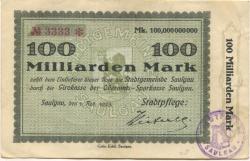 Saulgau - Stadt(pflege) - 5.11.1923 - 100 Milliarden Mark
