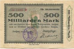 Saulgau - Stadt(pflege) - 9.11.1923 - 500 Milliarden Mark