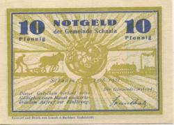 Schaala (heute: Rudolstadt) - Gemeinde - 15.6.1921 - 10 Pfennig