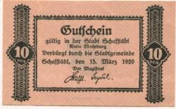Schafstädt (heute: Lauchstädt (Bad)) - Stadt - 15.3.1920 - 10 Pfennig