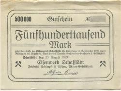Schafstädt (heute: Lauchstädt (Bad)) - Schimpff, Friedrich, & Söhne, Eisenwerk AG - - 15.9.1923 - 500000 Mark