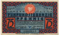 Scharmbeck (heute: Osterholz-Scharmbeck) - Flecken - 1.12.1920 - 31.12.1923 - 75 Pfennig