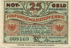 Scharmbeck (heute: Osterholz-Scharmbeck) - Flecken - 1.3.1921 - 31.12.1923 - 25 Pfennig 