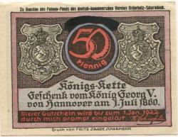 Scharmbeck (heute: Osterholz-Scharmbeck) - Schützenhof - - 1.1.1922 - 50 Pfennig