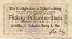 Scheibenberg - Stadtbank - 8.8.1923 - 50 Milliarden Mark
