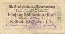 Scheibenberg - Stadtbank - 8.8.1923 - 50 Milliarden Mark