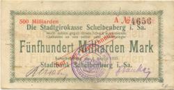 Scheibenberg - Stadtbank - 8.8.1923 - 500 Milliarden Mark