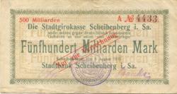 Scheibenberg - Stadtbank - 8.8.1923 - 500 Milliarden Mark