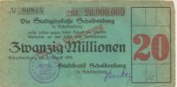Scheibenberg - Stadtbank - 8.8.1923 - 20 Millionen Mark
