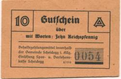 Scheidegg - Gemeinde - -- - 10 Pfennig