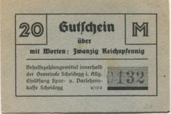 Scheidegg - Gemeinde - -- - 20 Pfennig
