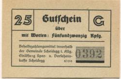 Scheidegg - Gemeinde - -- - 25 Pfennig