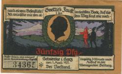 Schierke (heute: Wernigerode) - Kurverwaltung - 1.4.1921 - 50 Pfennig