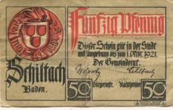 Schiltach - Stadt - 1.10.1918 - 1.10.1921 - 50 Pfennig
