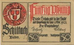 Schiltach - Stadt - 1.10.1918 - 1.10.1921 - 50 Pfennig