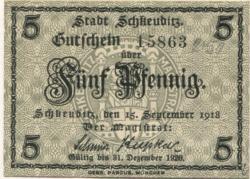 Schkeuditz - Stadt - 15.9.1918 - 31.12.1920 - 5 Pfennig