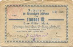 Schlebusch (heute: Leverkusen) - Bürgermeisterei - 1.8.1923 - 1.10.1923 - 1 Million Mark