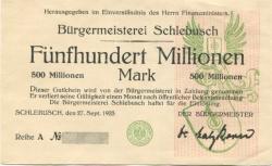 Schlebusch (heute: Leverkusen) - Bürgermeisterei - 27.9.1923 - 500 Millionen Mark